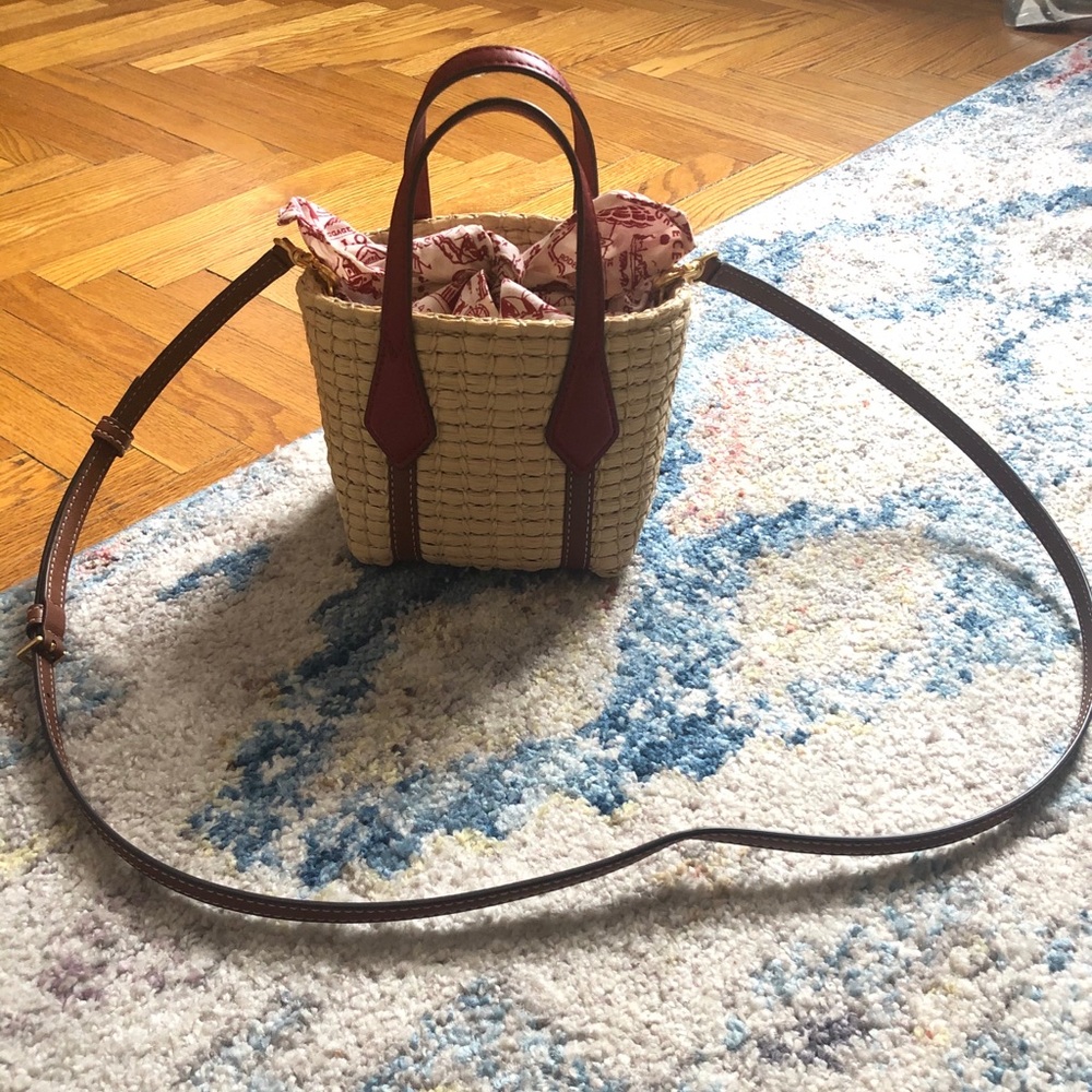 Tory Burch Perry Straw Nano Tote